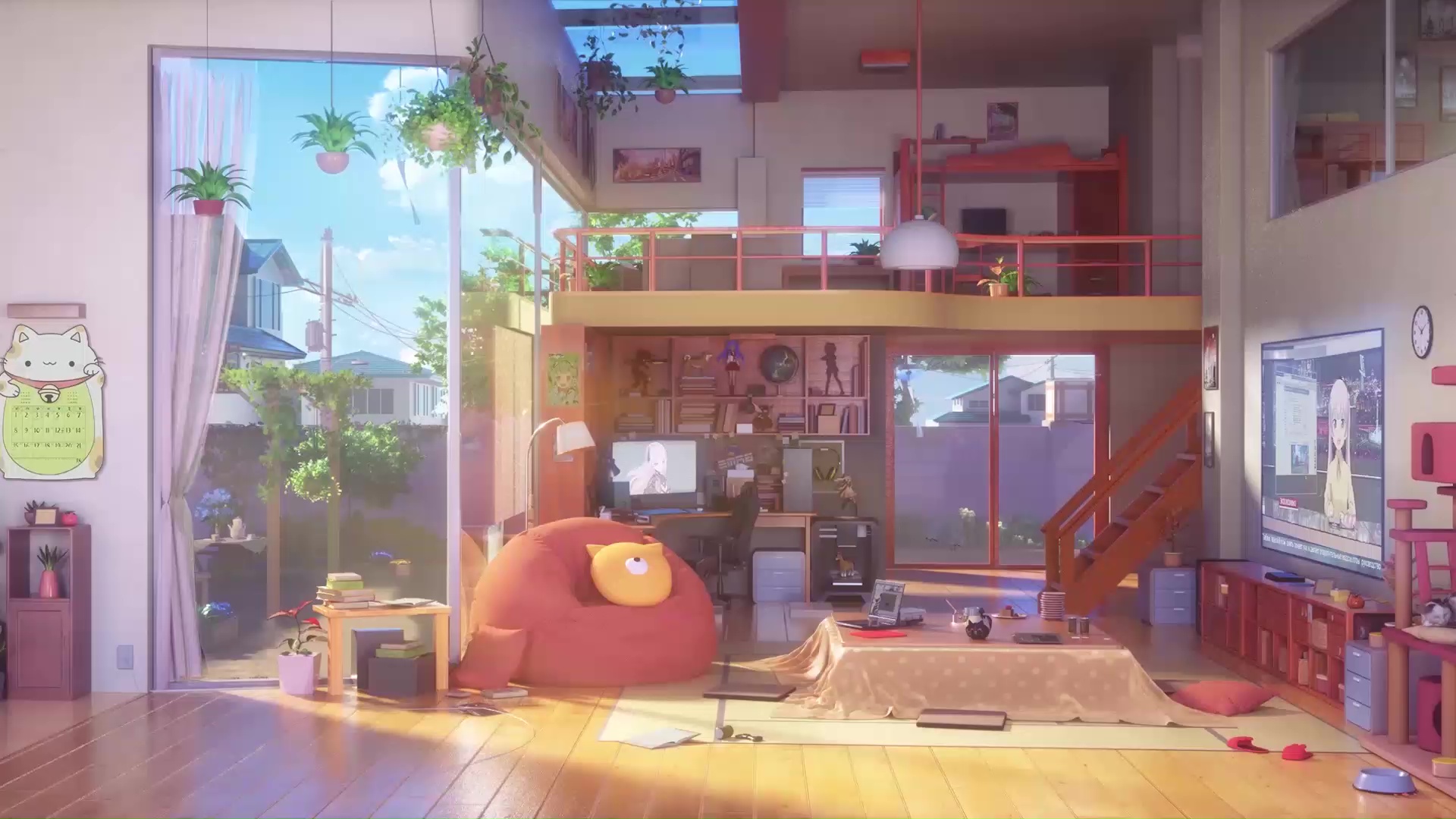 Anime Living Room Live Wallpaper - WallpaperWaifu