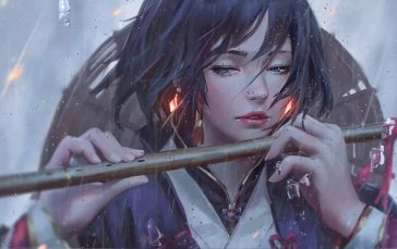 Girl-With-Flute-In-Rain-Thumb