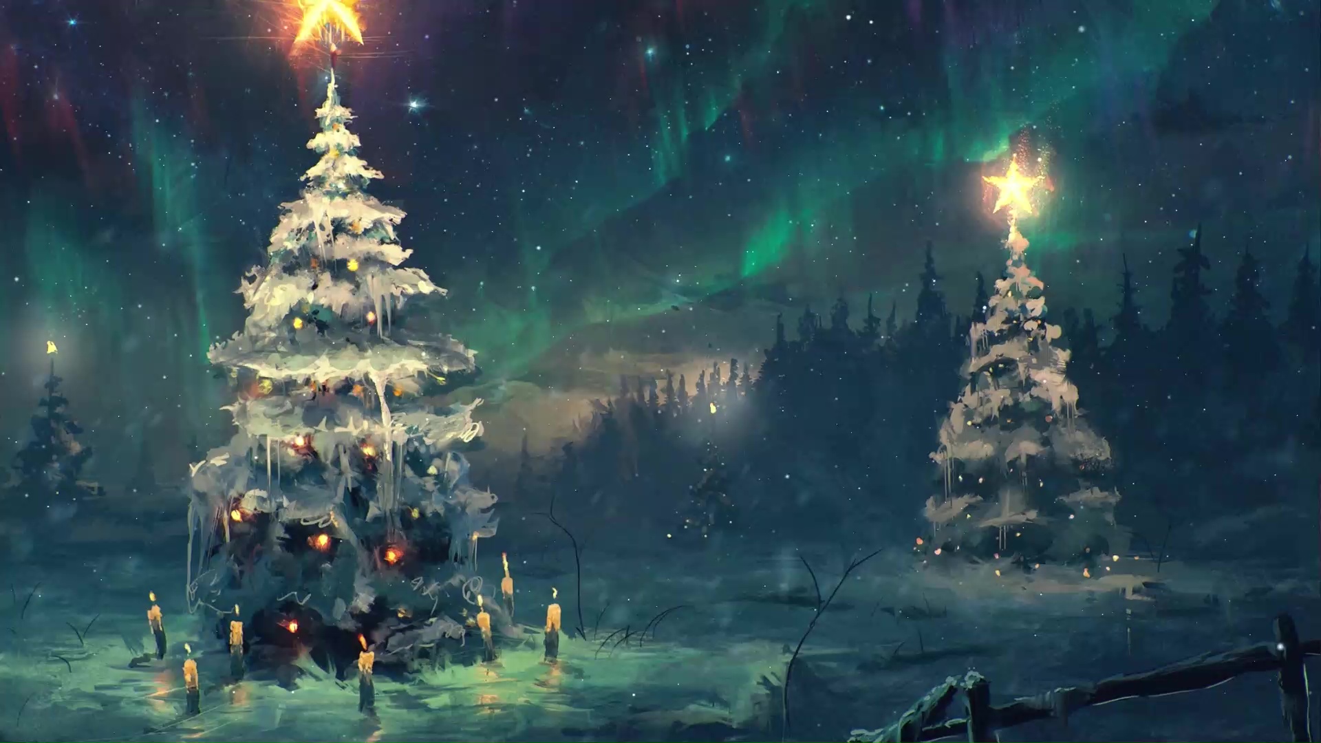 Christmas Trees Live Wallpaper