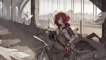 Cyberpunk Girl Futuristic Motorcycle Live Wallpaper - WallpaperWaifu