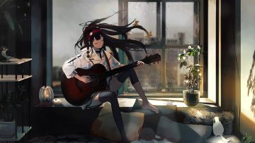 Ellie And Her Guitar The Last Of Us Live Wallpaper - WallpaperWaifu