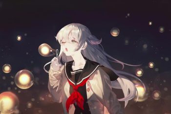 Anime-Girl-Blowing-Bubbles-At-Night-Thumb