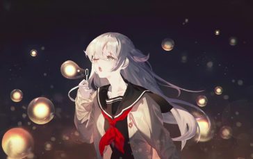 Anime-Girl-Blowing-Bubbles-At-Night-Thumb