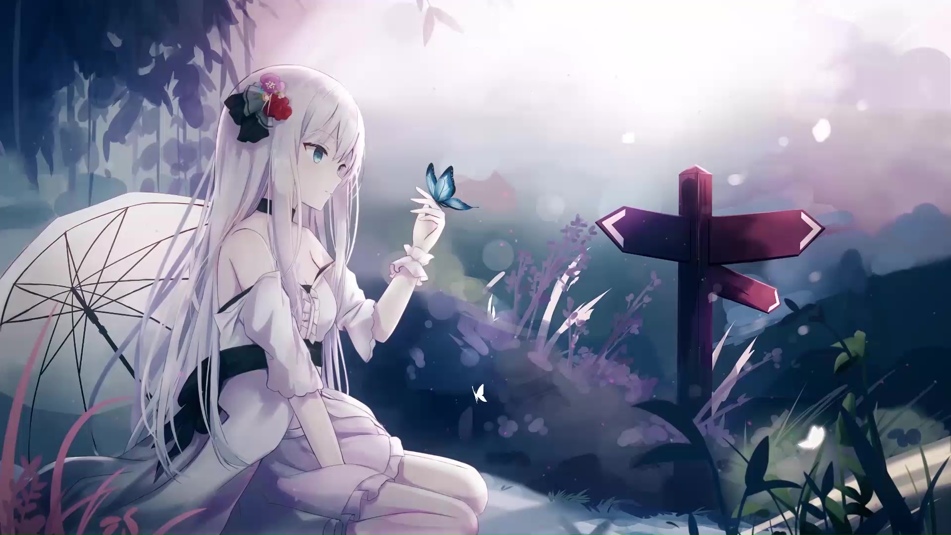 Teen Wallpaper 4K Anime girl Dream Butterflies 10029