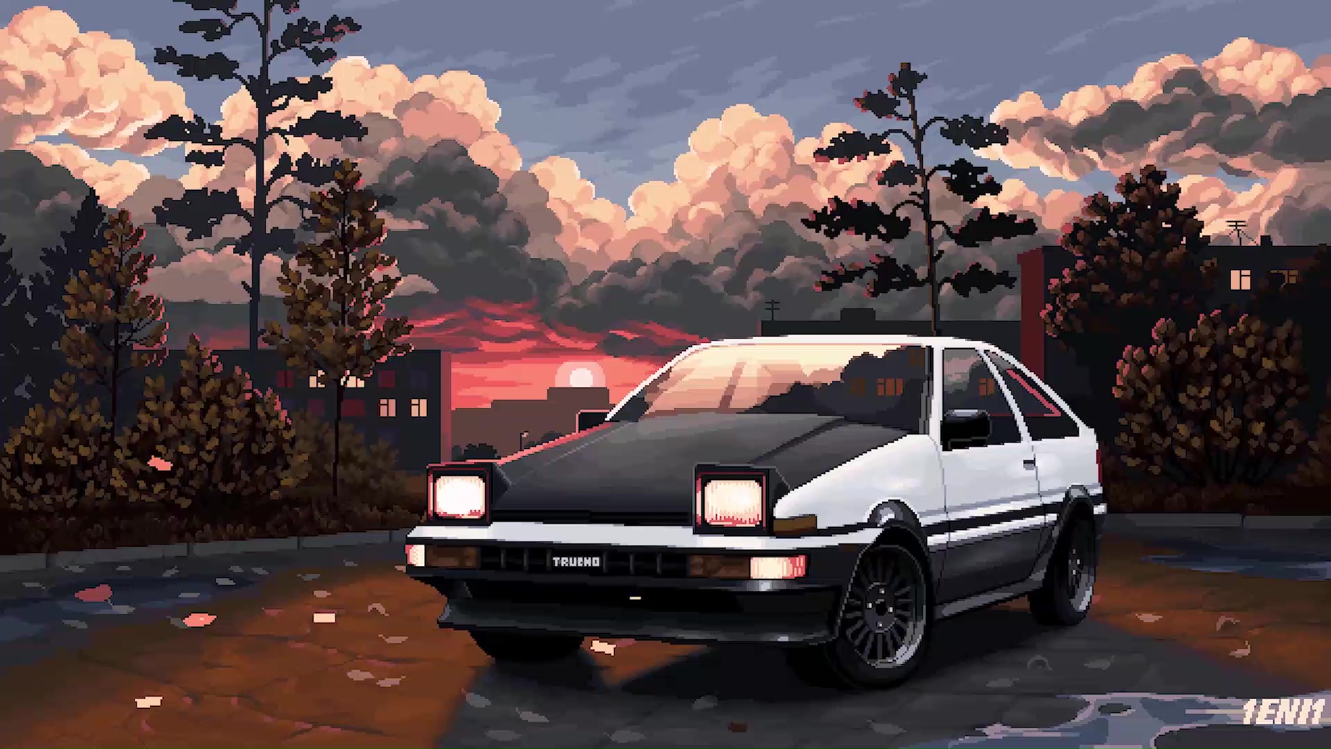 Car In Sunset Live Wallpaper - WallpaperWaifu