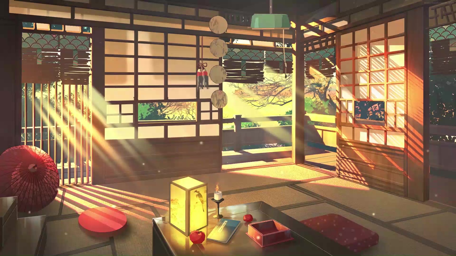 Аниме фон комната в японском стиле