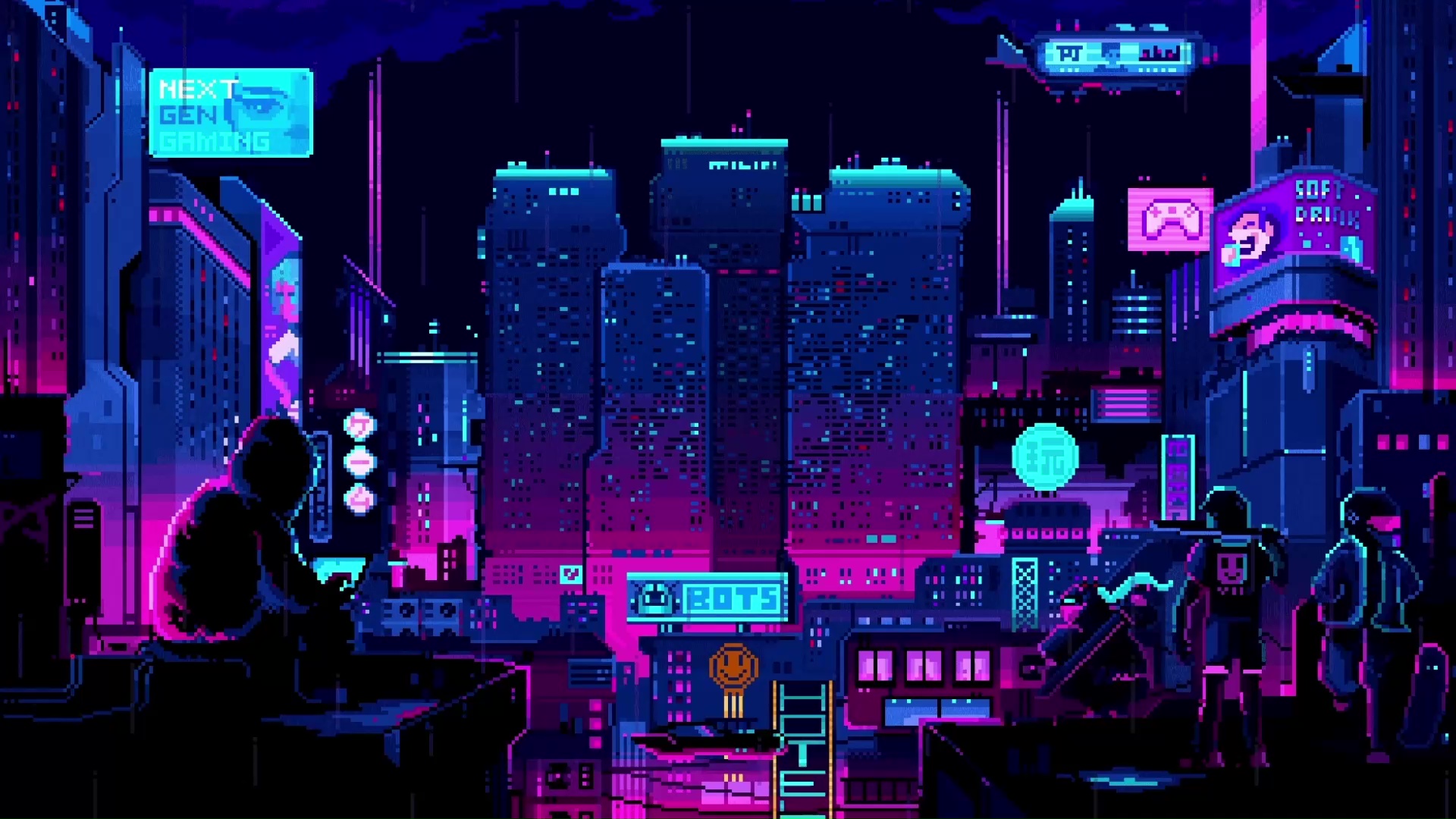 Asus ROG City Pixel Live Wallpaper - WallpaperWaifu