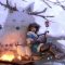 Fantasy Harp Girl With Snow Fox Live Wallpaper