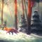 Fox Walking In The Winter Forest Live Wallpaper