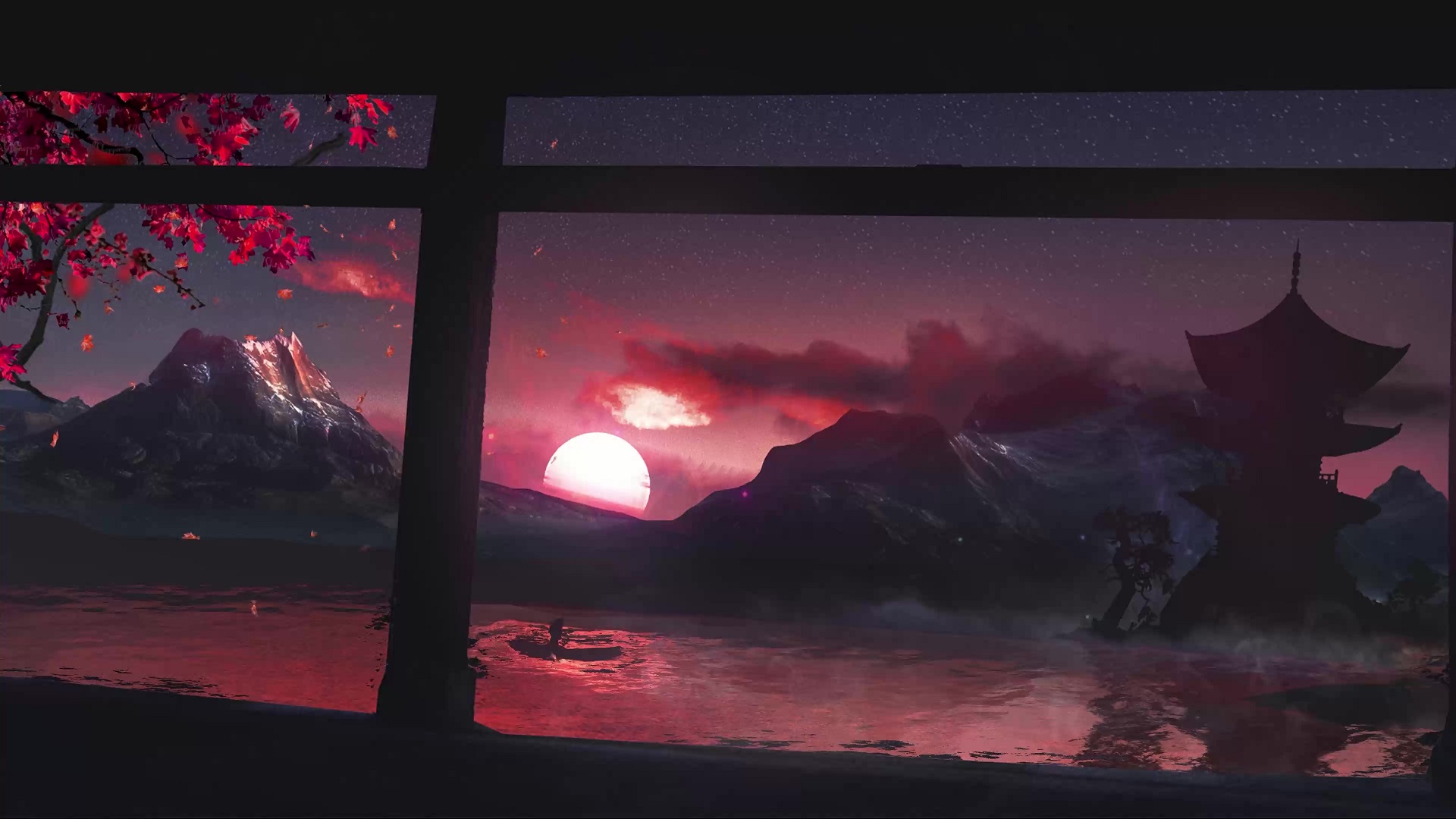 Night Sky Red Planet Live Wallpaper - WallpaperWaifu