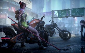 Bike-girl-futuristic-in-the-rain-thumb