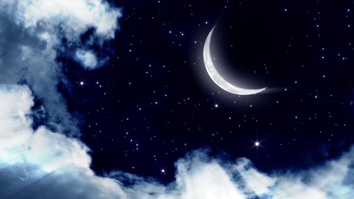 Moon And Stars In The Sky Live Wallpaper - WallpaperWaifu