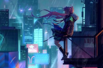 Anime-girl-lonely-night-city-thumb