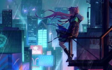 Anime-girl-lonely-night-city-thumb