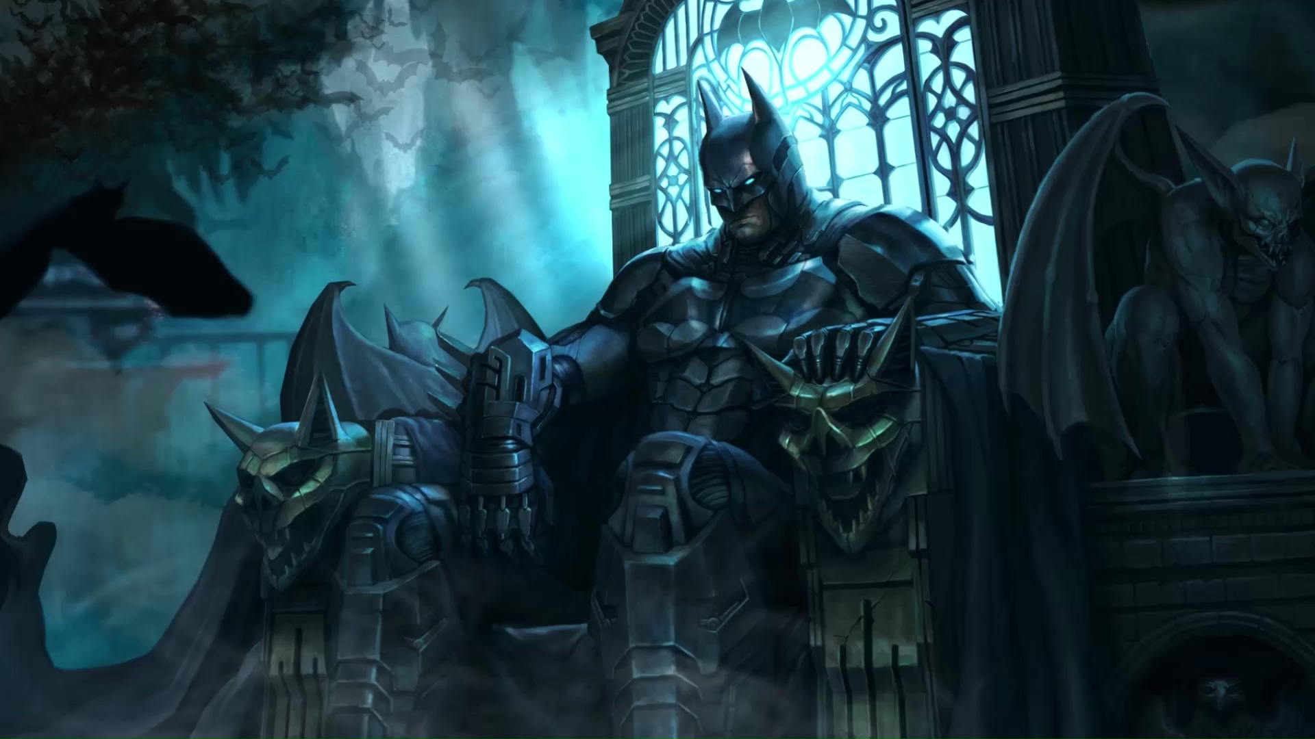 Batman On Throne Live Wallpaper - WallpaperWaifu