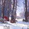 A Bus Stop In A Snowy Forest Live Wallpaper