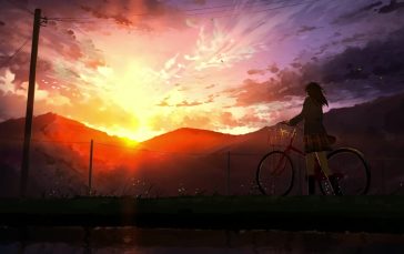 Anime-girl-with-sunset-sky-thumb