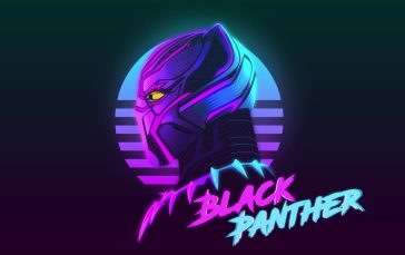 Minimalist Black Panther Retrowave thumb