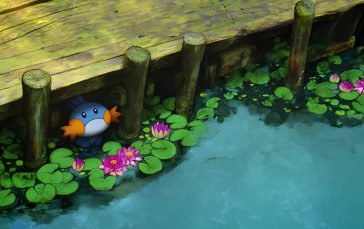 Mudkip under the rain Pokemon thumb