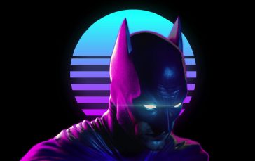 Retrowave Batman With Neon Lights thumb