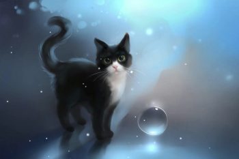 Artistic Cat in Dreamy Night thumb