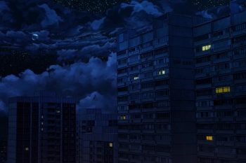 Buildings Under Cloudy Night Sky thumb