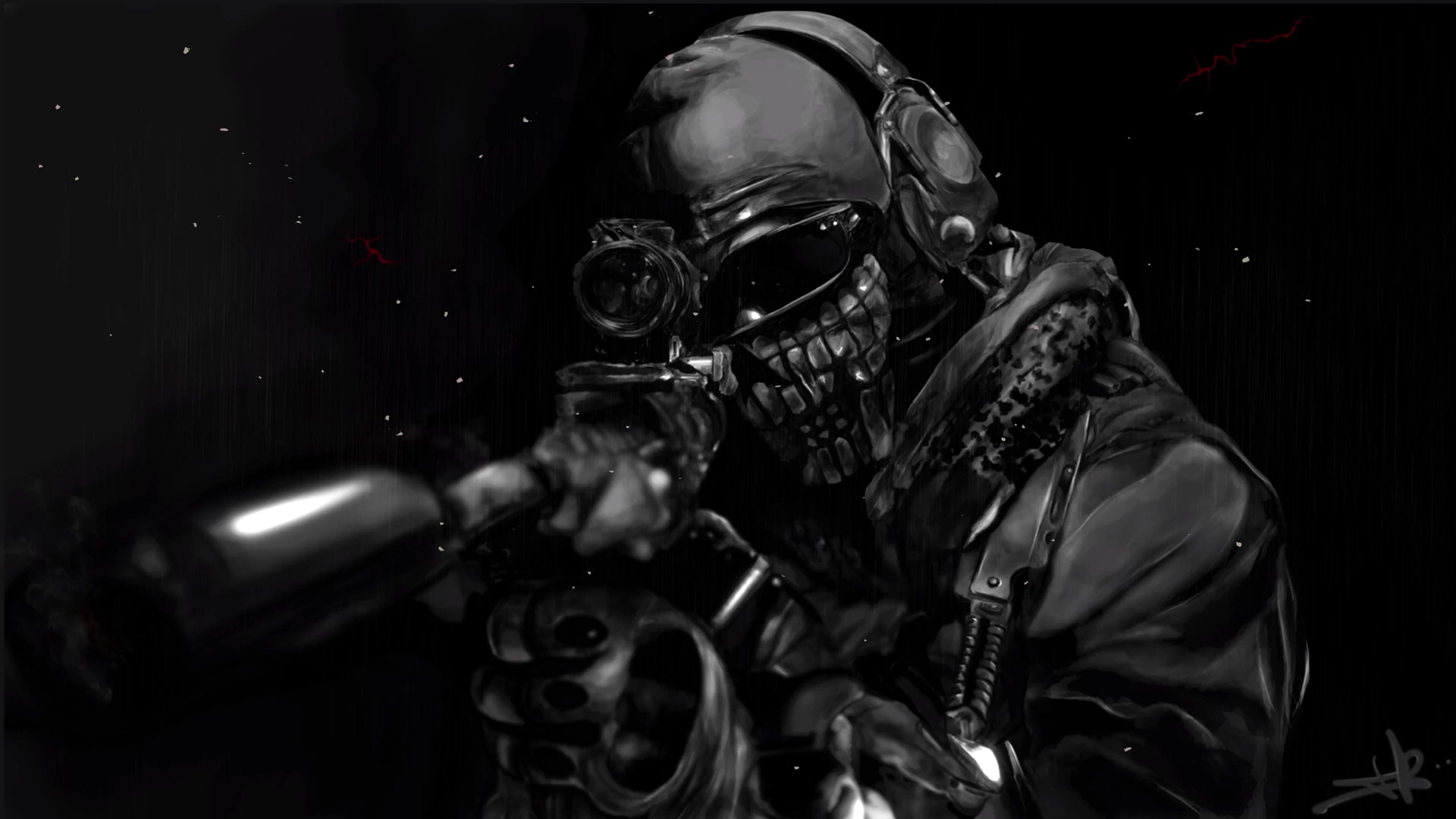 Call of Duty Soldier Monochrome Live Wallpaper - WallpaperWaifu
