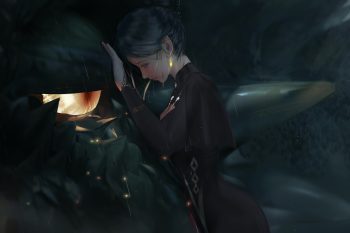 Fantasy Girl With Sad Dragon Eye thumb