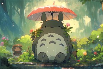 Cute Totoro Rainy Day in the Forest thumb
