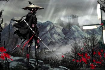Lone Ronin Girl in the Rain thumb