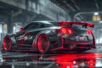 Nissan GT-R R35 Black Red thumb