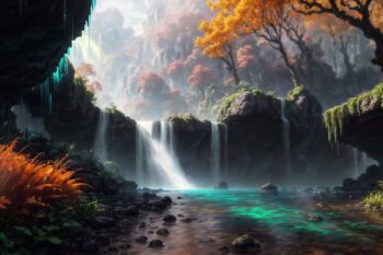 Pristine Waterfalls in the Forest thumb