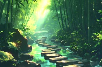 Bamboo Forest Stream Path thumb