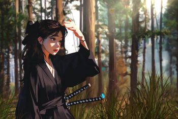 Fantasy Samurai Girl in Morning Light thumb