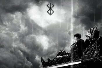 Guts Chilling in Rain Berserk Monochrome thumb