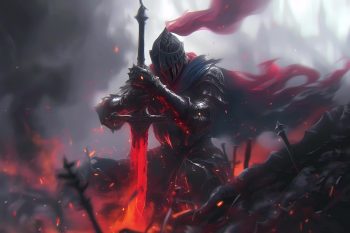 Knight with Glowing Red Sword thumb
