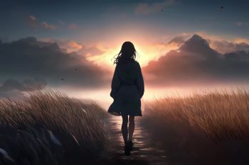 Lonely Anime Girl Evening Breeze thumb