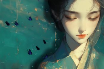 Asian Girl and the Butterflies thumb