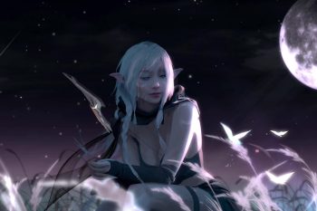 Elf Girl in Meadow under Moonlight thumb