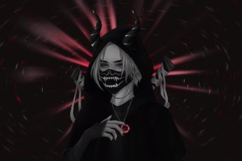Oni Mask Girl in Shadows thumb