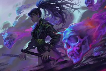 Samurai Girl Ghost Skull thumb