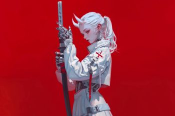 White Cyber Oni Girl thumb